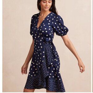 SummerSalt The Silky Luxe Puff Sleeve Beach to Brunch Wrap Dress, 8